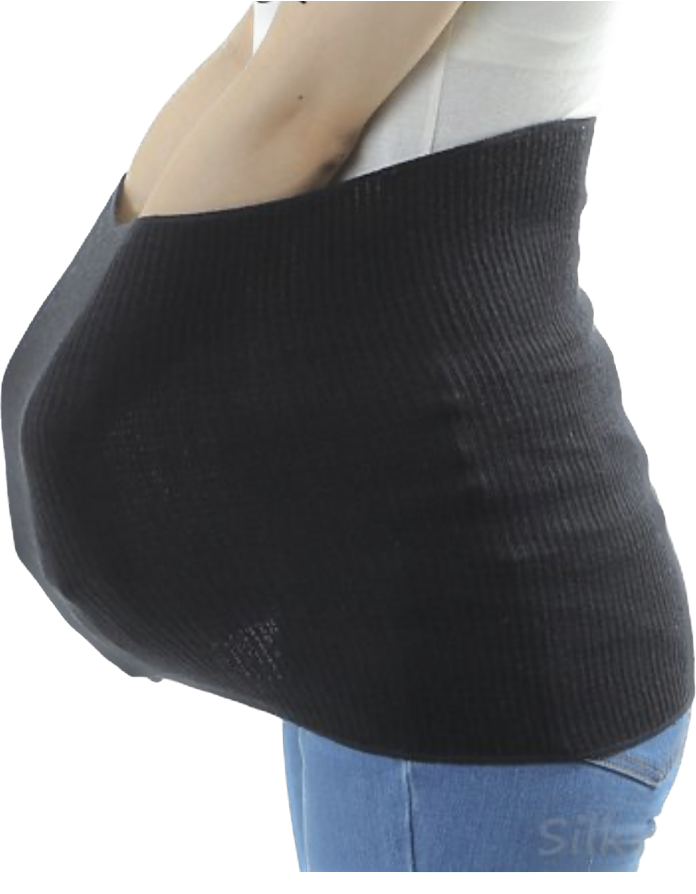 シルク ボディウォーマー ダブル/ロング (腹巻き) | ブラック