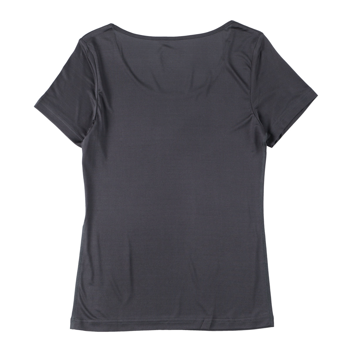 シルク100% Tシャツ チャコールグレー