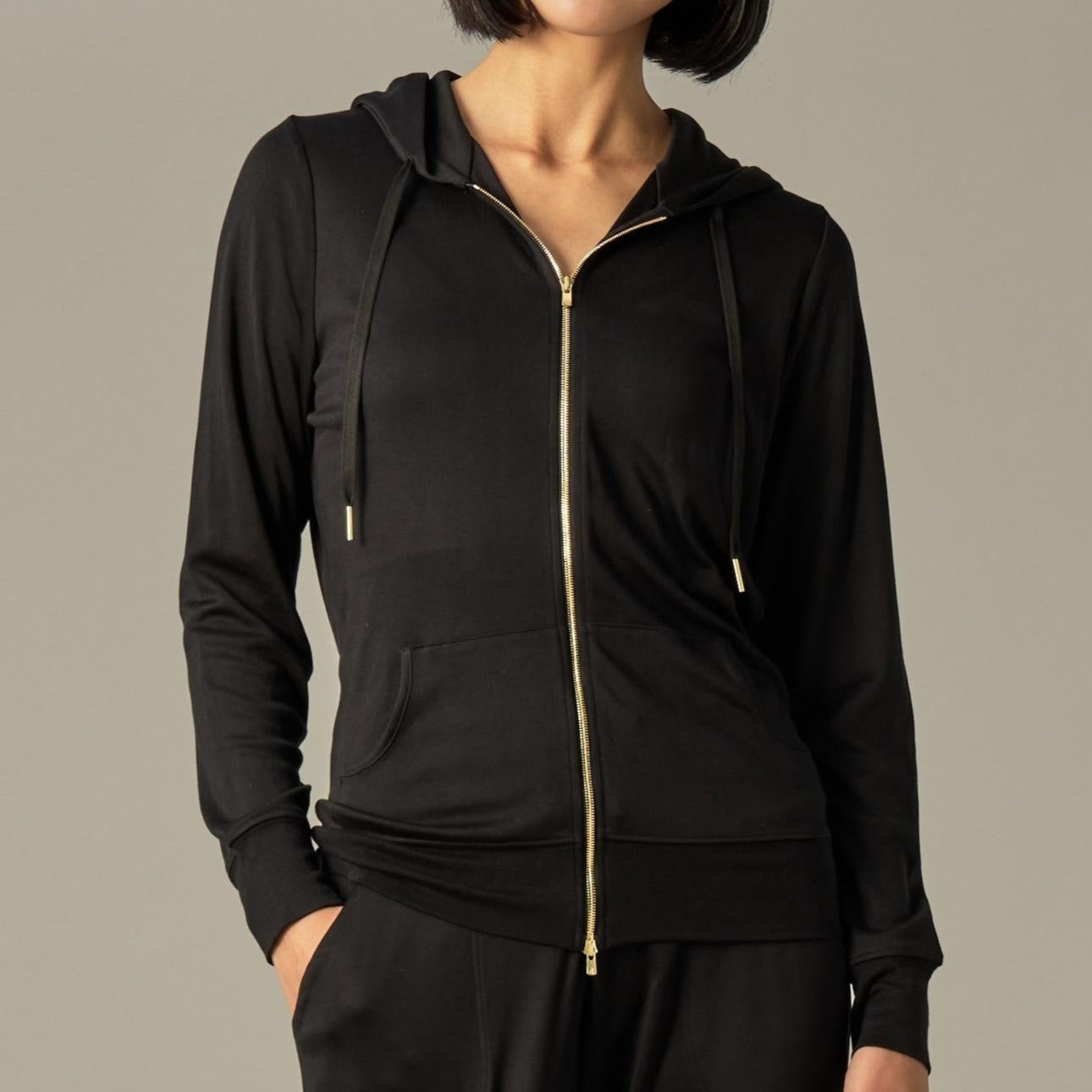 Silk Jersey Hoodie (BLACK)