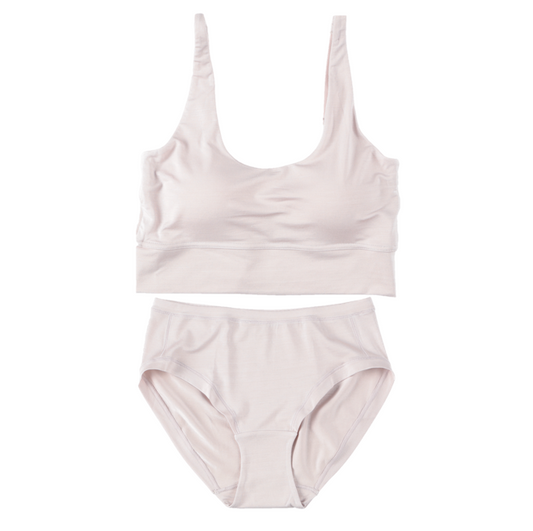 Bralette & Shorts - PEARL PINK
