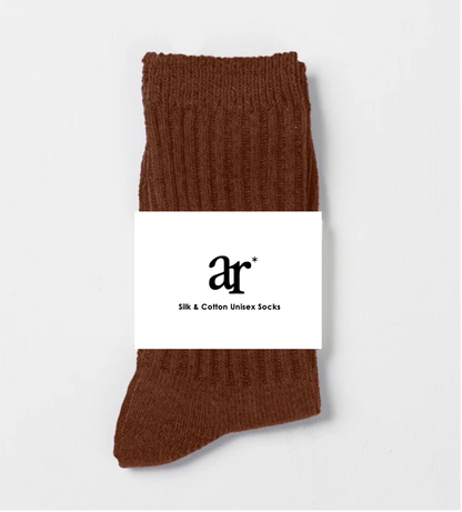 IVORY | Silk Cotton Unisex Socks 25-28cm