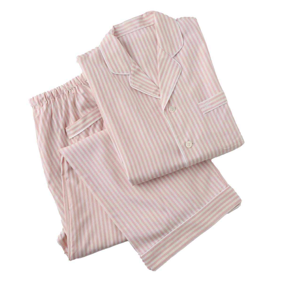 Silk Striped Pajama Set (PINK)