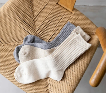 GREEN | Silk Cotton Unisex Socks 25-28cm (シルクコットン ユニセックス ソックス)