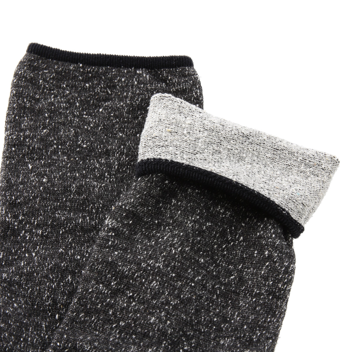 Silk and Cotton mixed socks (BLACK)