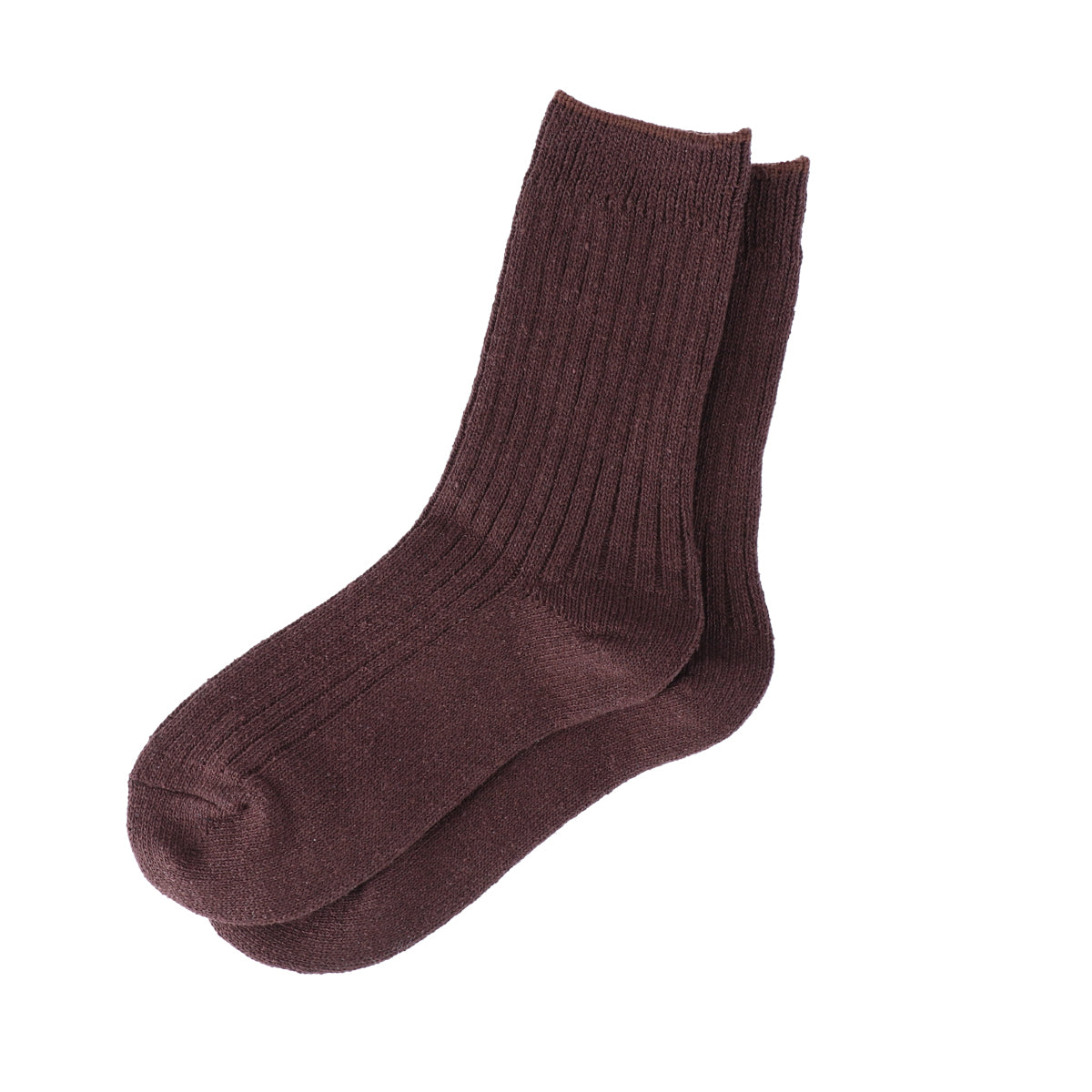 Silk Rib Socks (BROWN)