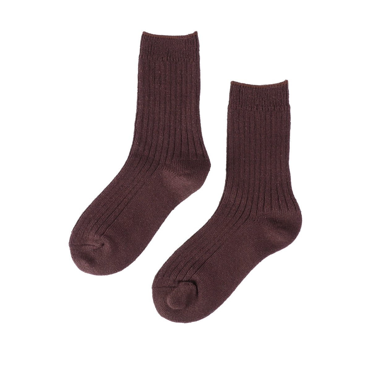 Silk Rib Socks (BROWN)